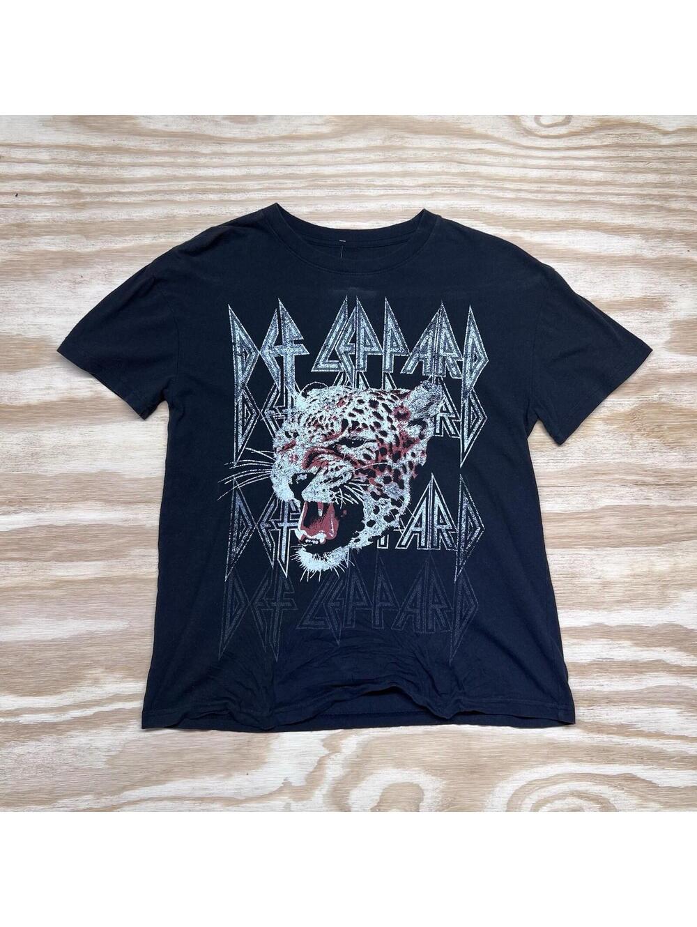Def Leppard Rock And Roll Classic Band Music Black Modern Band Tee Sz Small